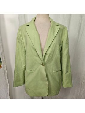 Vintage 90s / y2k Green Blazer, Linen Look, Requirements size 10